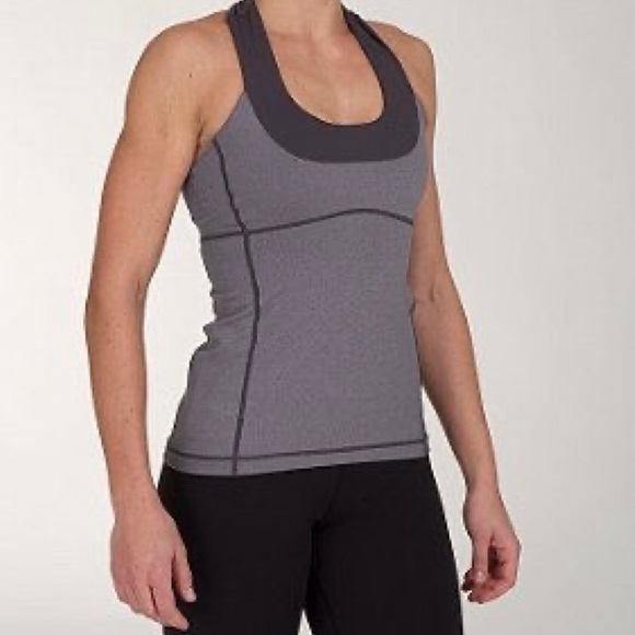 lululemon athletica Tops - Lululemon Scoop Neck Tank Grey Wee Stripe